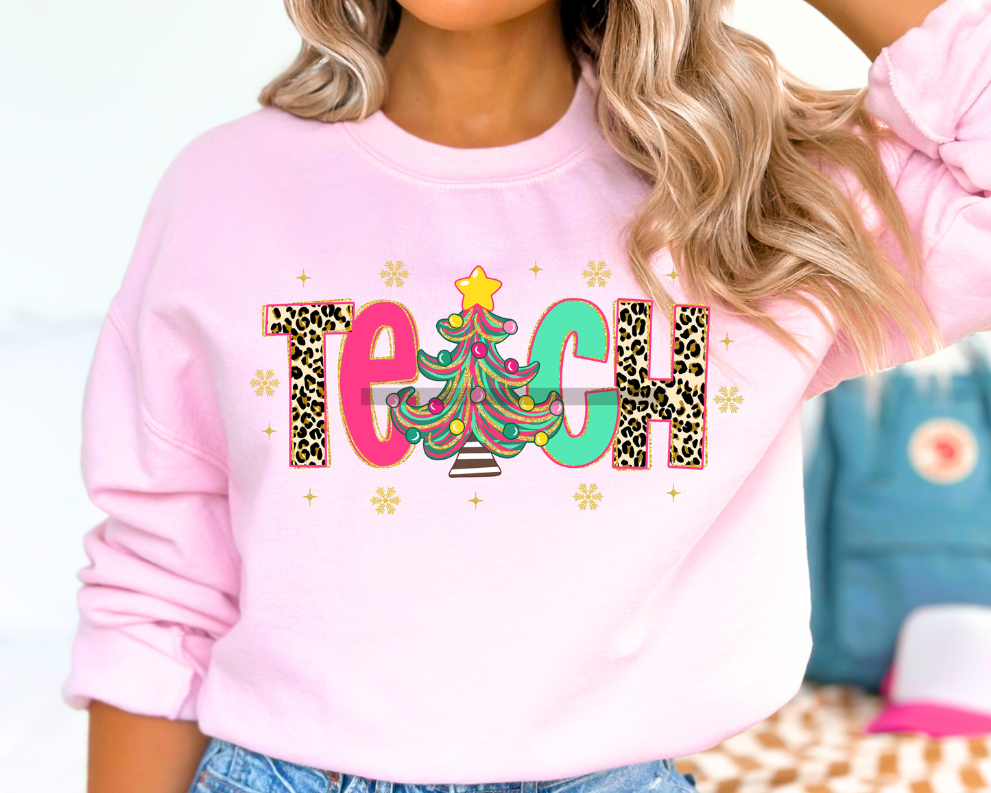 Preppy Teach Christmas DTF TRANSFER or UV STICKER