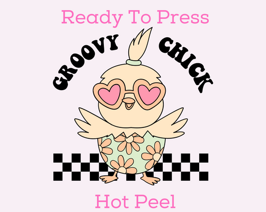 Groovy Chick (Pastel) Easter DTF TRANSFER or UV DTF STICKER