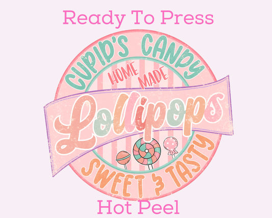 Cupid's Retro Candy Lollipops Valentine's Day DTF TRANSFER