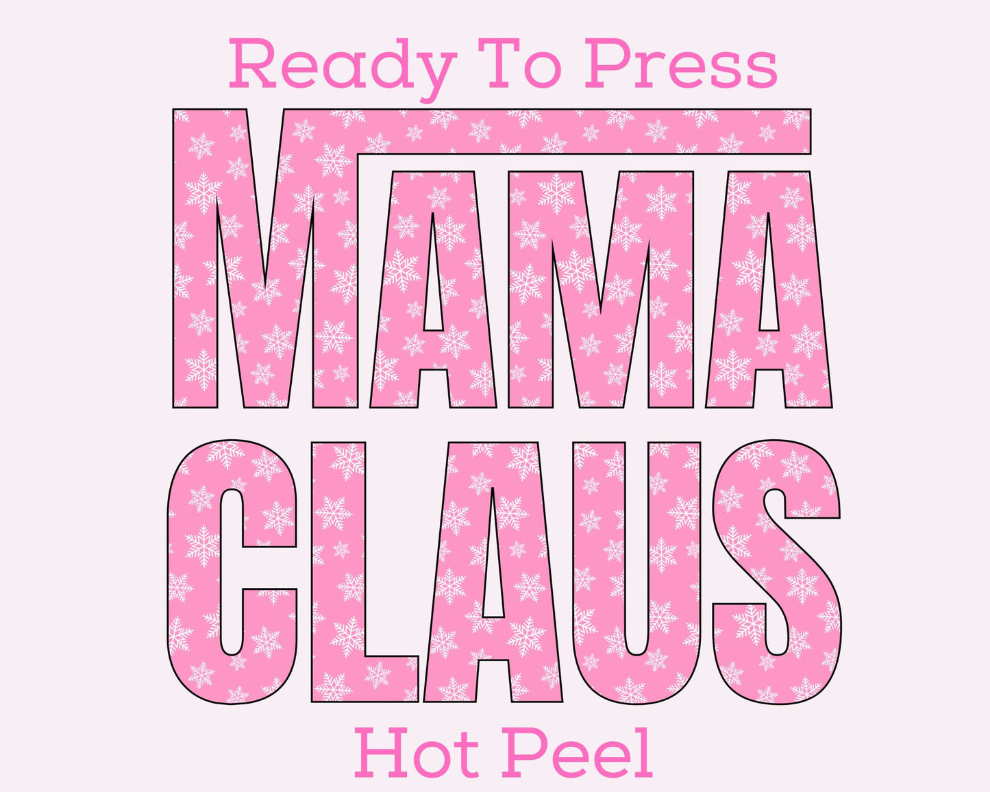 Pink Mama Claus DTF TRANSFER or UV DTF STICKER or UV DTF STICKER DECAL