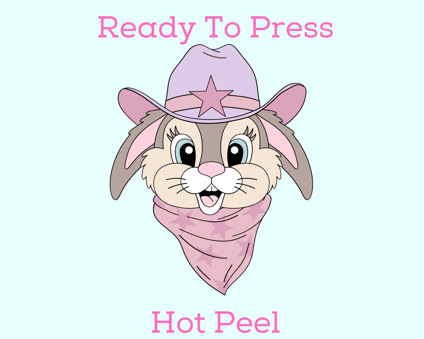 Cowboy Bunny Easter Western DTF TRANSFER or UV DTF STICKER