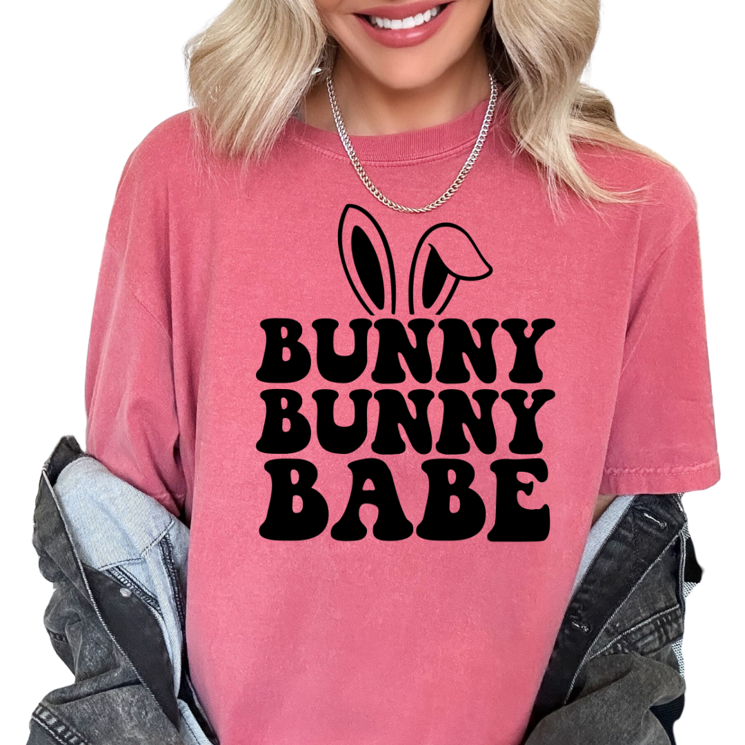 Bunny Babe (Black) Easter DTF TRANSFER or UV DTF STICKER or UV DTF STICKER