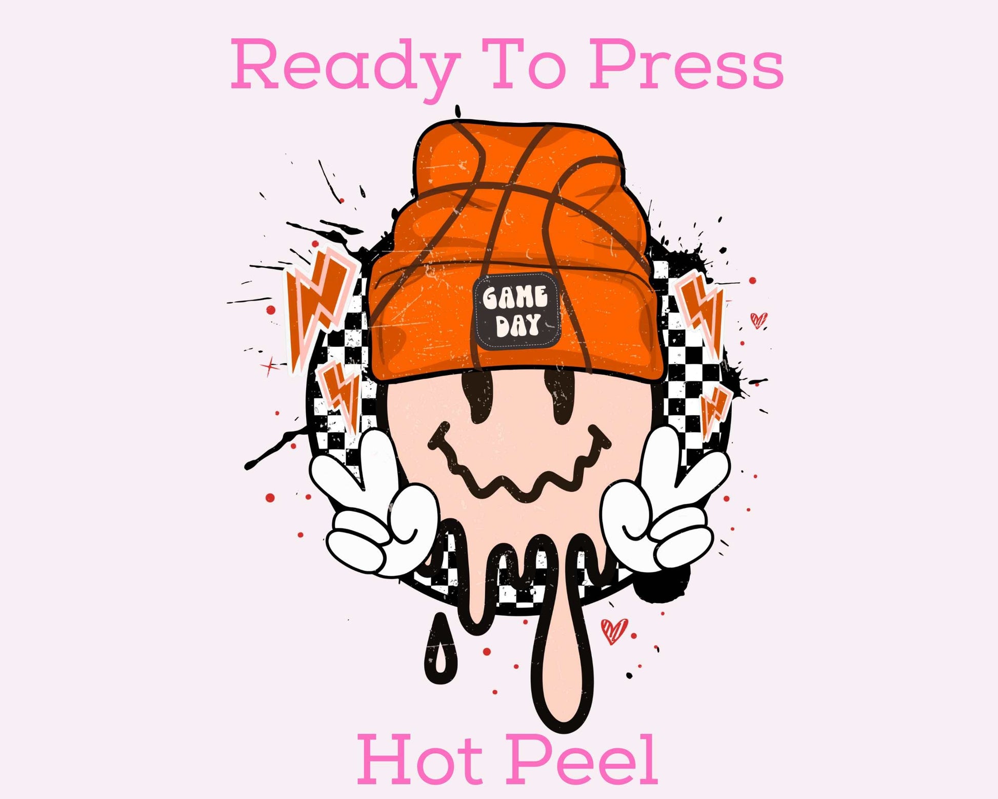 Grunge Basketball Game Day DTF TRANSFER