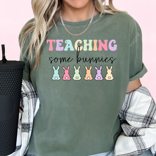 Teaching Some Bunnies (Six) Easter Teacher DTF TRANSFER or UV DTF STICKER