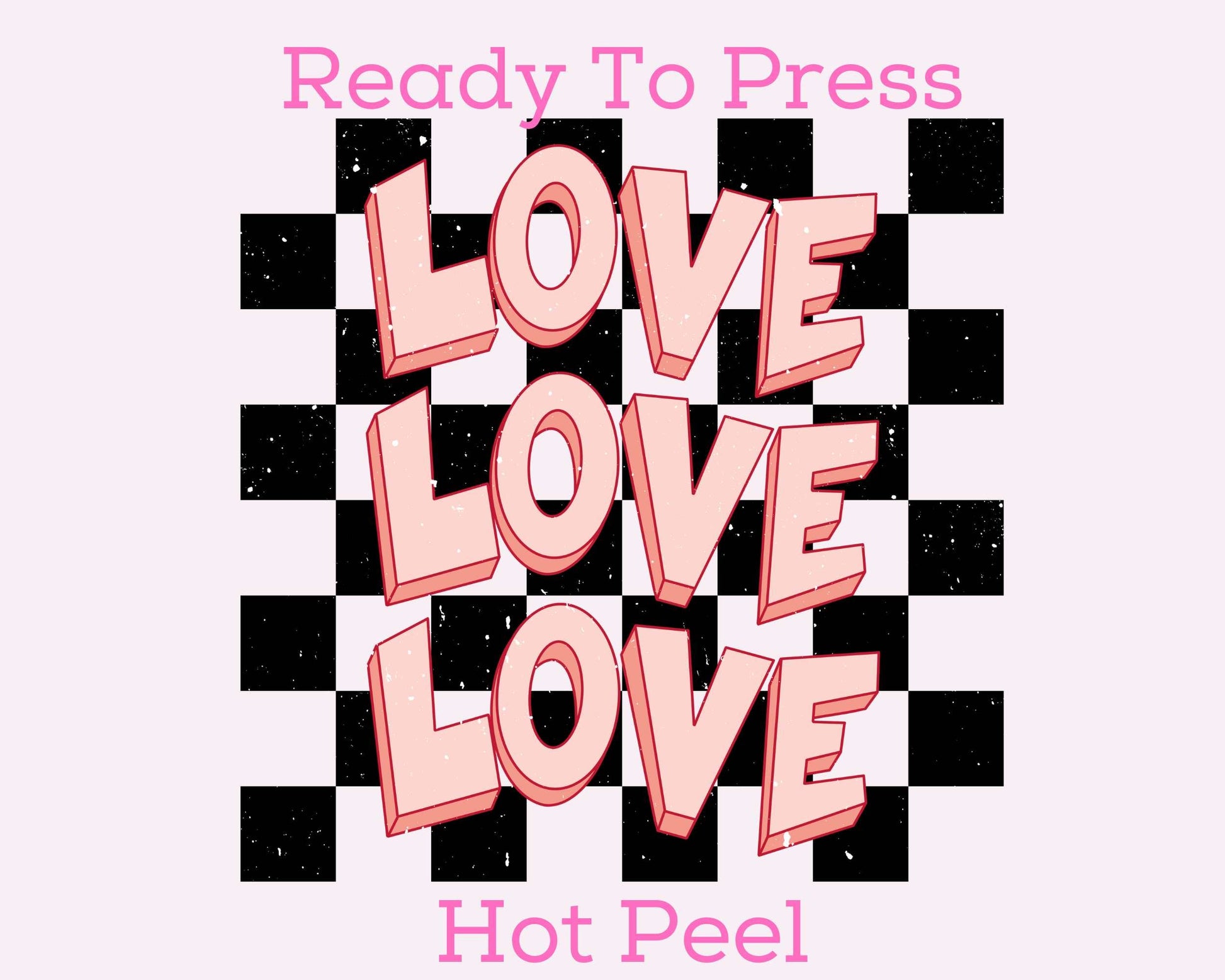 Checkered Love Valentine's Day DTF TRANSFER