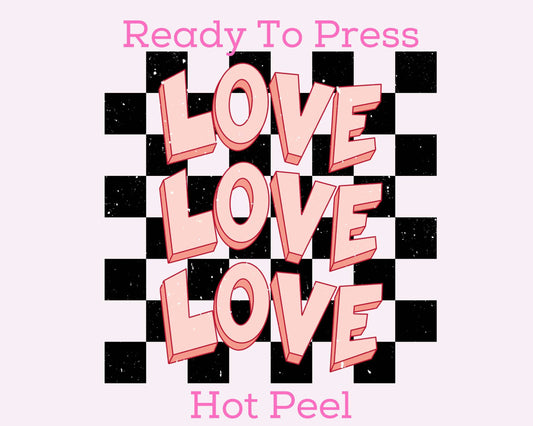 Checkered Love Valentine's Day DTF TRANSFER