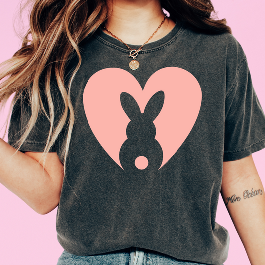 Pocket Easter Bunny Peach Easter DTF TRANSFER or UV DTF STICKER or UV DTF STICKER