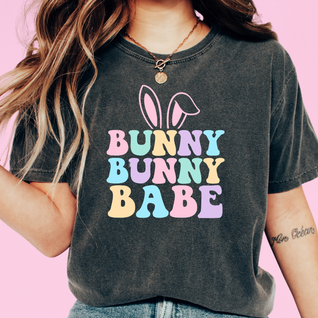 Bunny Bunny Babe (Paster) Easter DTF TRANSFER or UV DTF STICKER or UV DTF STICKER