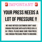 a sign that says your press needs a lot of pressure