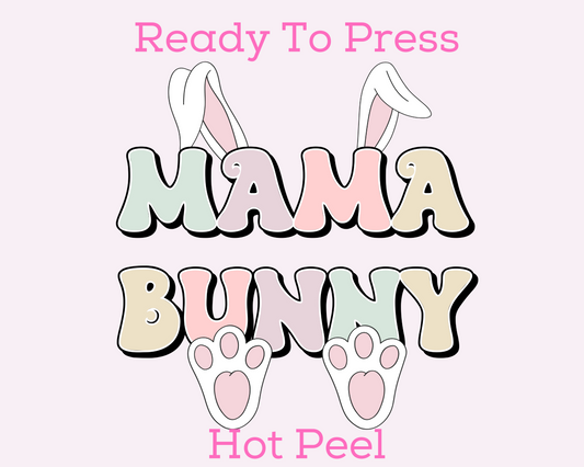 Mama Bunny (Pastel) Easter DTF TRANSFER or UV DTF STICKER or UV DTF STICKER