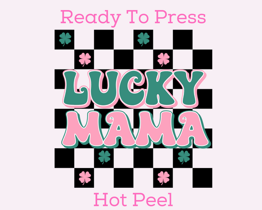 Lucky Mama (Checkered) St. Patrick's Day DTF TRANSFER or UV DTF STICKER DECAL