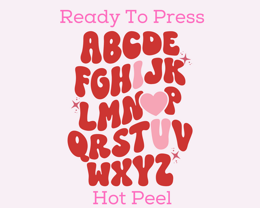 I Love You Alphabet Valentines Day DTF TRANSFER or UV DTF STICKER