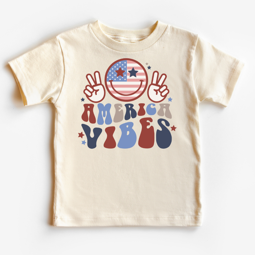 America Vibes Smiley Patriotic DTF TRANSFER or UV DTF STICKER