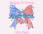 American Mini Coquette Bow Patriotic DTF TRANSFER or UV DTF STICKER DECAL