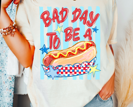 Bad Day to be a Hot Dog Patriotic 4th of July DTF TRANSFER