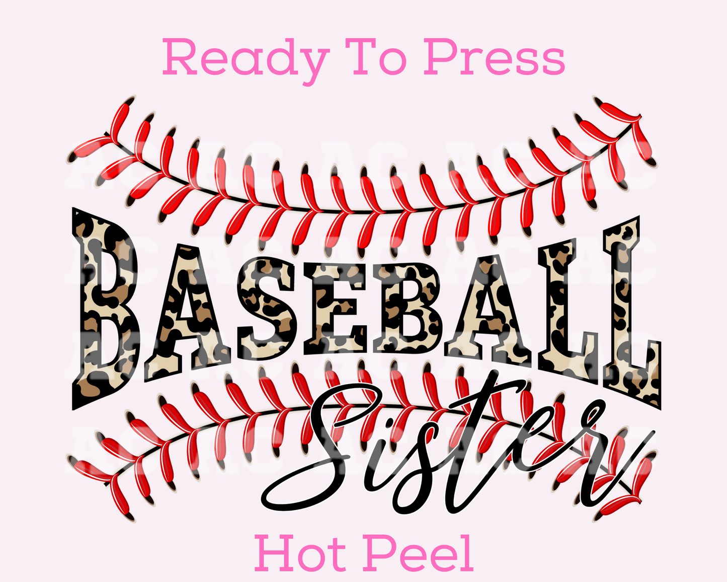 Baseball Sister Leopard DTF TRANSFER or UV DTF STICKER