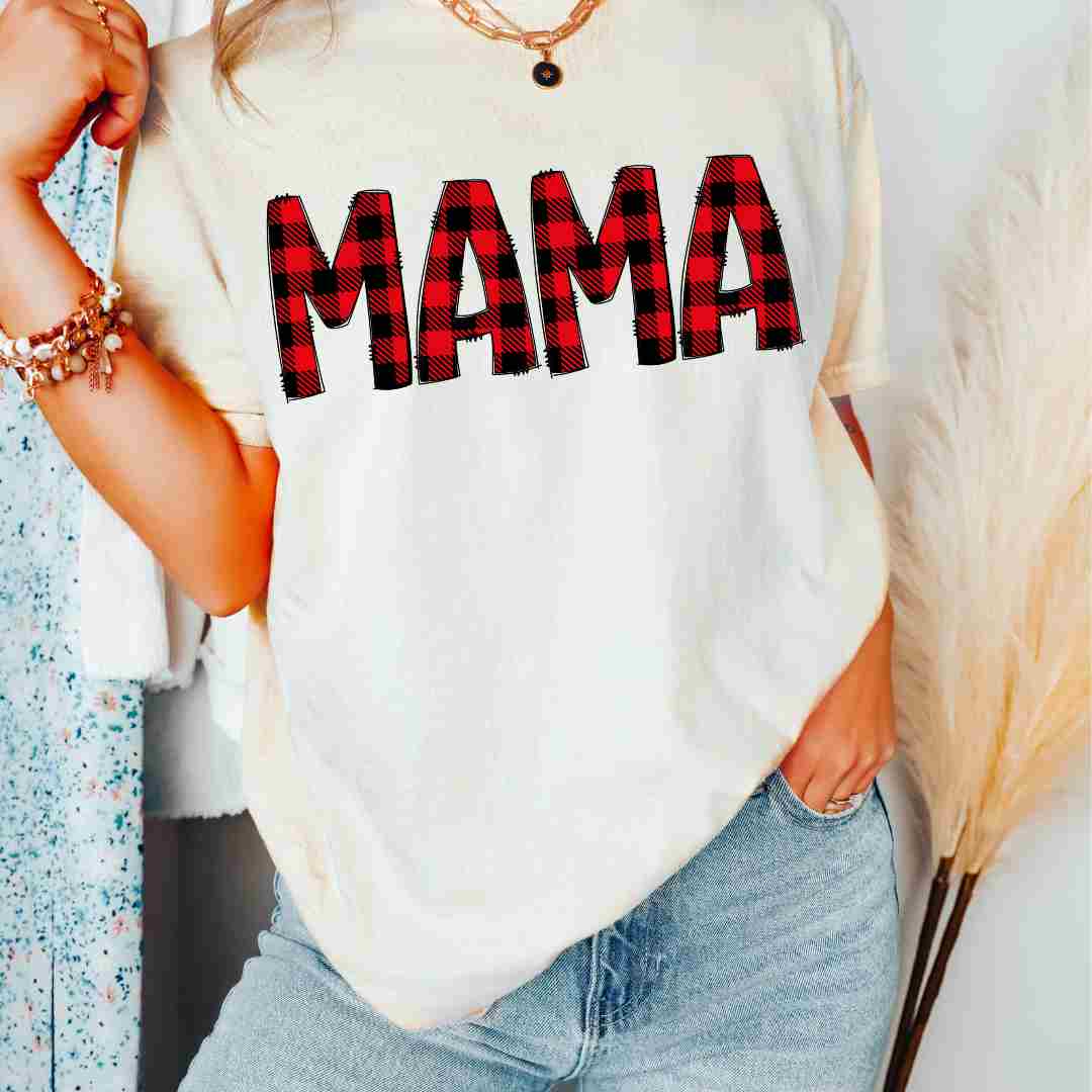 Mama Red Buffalo DTF TRANSFER or UV DTF STICKER or UV DTF STICKER DECAL