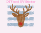 Blue Stripes Reindeer Christmas DTF TRANSFER