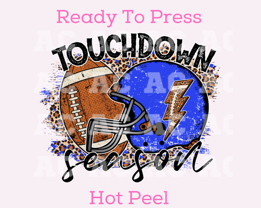 Helmet Touchdown Season (Blue) DTF TRANSFER