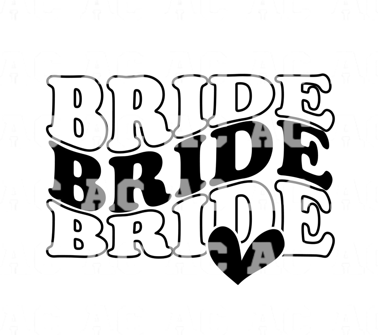 Bride Heart DTF TRANSFER or UV DTF STICKER DECAL