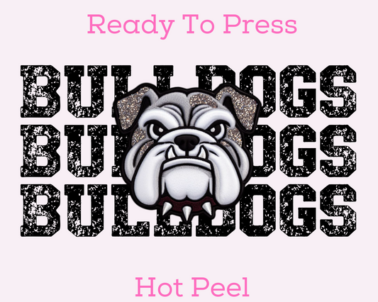 Bulldogs (Distressed) DTF TRANSFER or UV DTF STICKER
