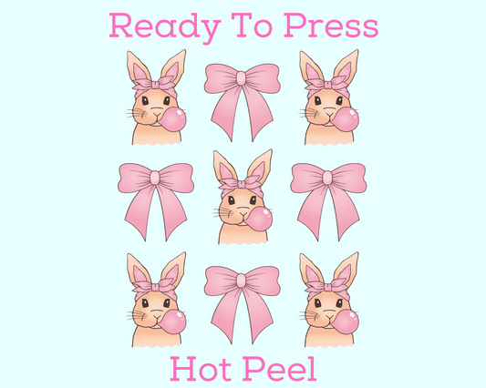 Bunnies & Bows Coquette Bow Easter DTF TRANSFER or UV DTF STICKER or UV DTF STICKER