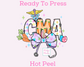 CMA Coquette Bow Spring Easter Nurse DTF TRANSFER or UV DTF STICKER DECAL