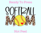 Leopard Softball Mom DTF TRANSFER or UV DTF STICKER DECAL