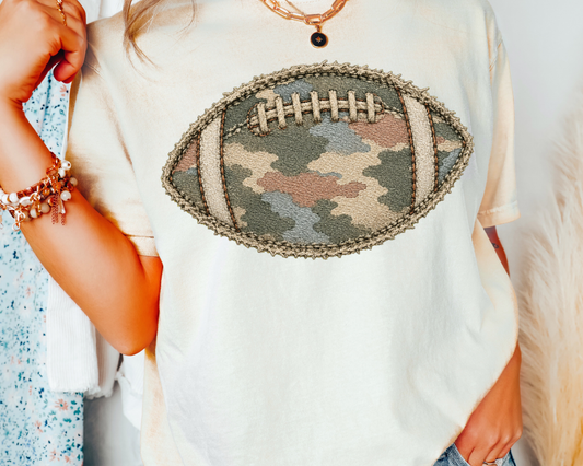 Camo Football DTF Transfer