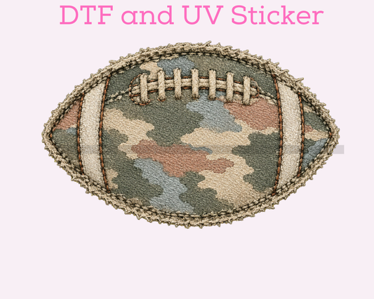 Camo Football DTF Transfer