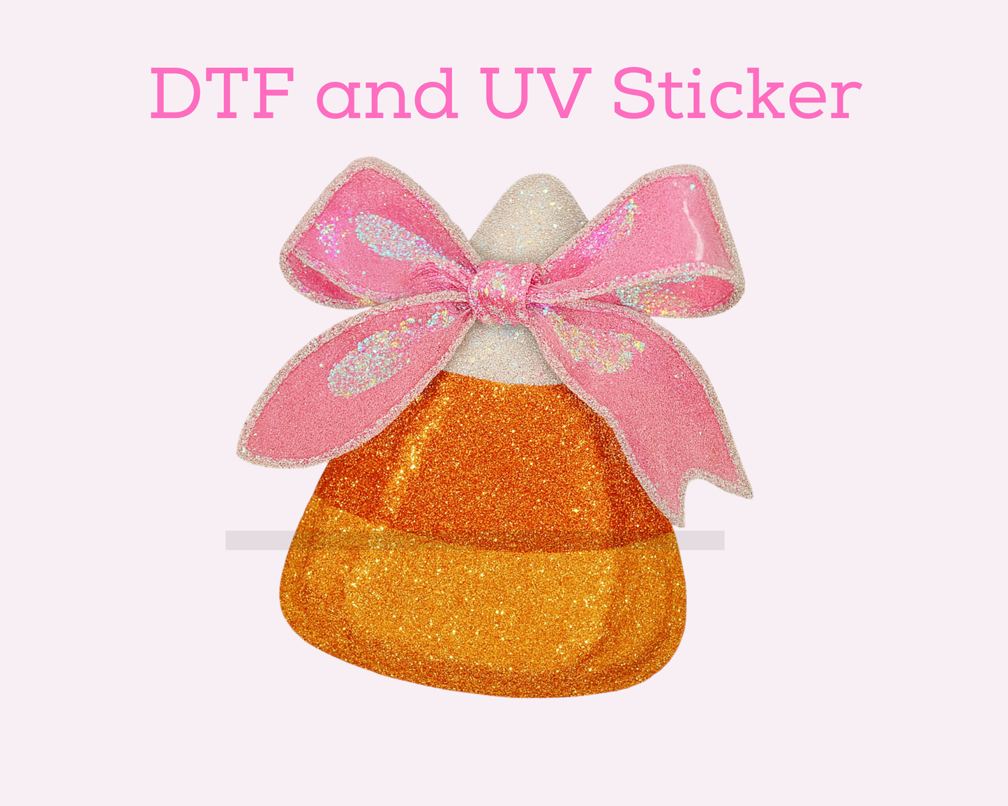 Candy Corn with Pink Bow DTF TRANSFER