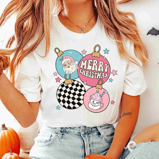 Checkered Christmas Ornaments DTF TRANSFER or UV DTF STICKER