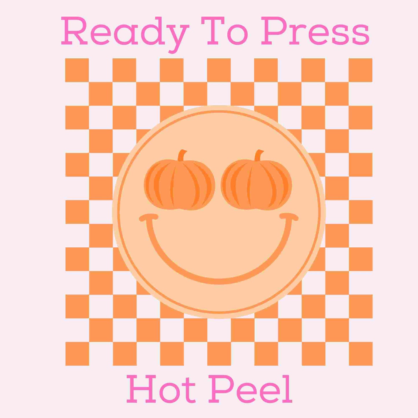 Checkered Pumpkin (Orange) DTF TRANSFER or UV DTF STICKER DECAL