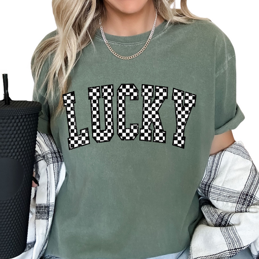 Checkered Lucky St. Patrick's Day DTF TRANSFER or UV DTF STICKER DECAL