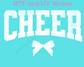 Cheer in Varsity Letters with Bow DTF TRANSFER or UV DTF STICKER