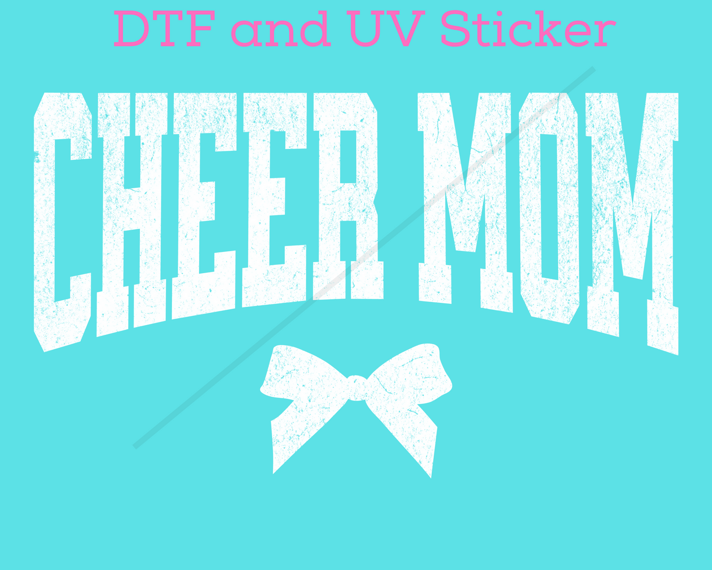 Cheer Mom with Coquette Bow DTF TRANSFER or UV DTF STICKER
