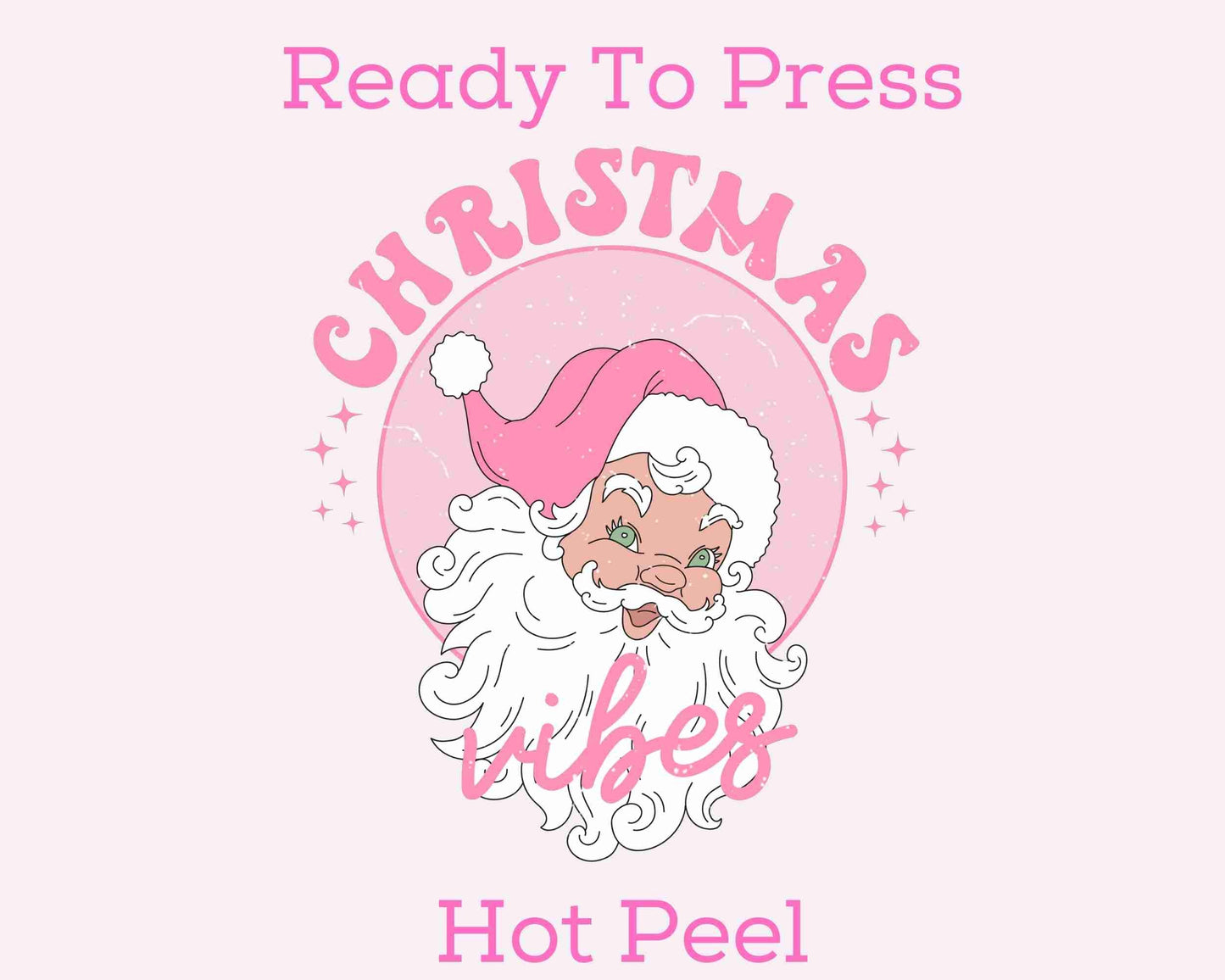 Pink Christmas Vibes DTF TRANSFER or UV DTF STICKER