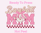 Baseball Mom Coquette Bow Baseball DTF TRANSFER or UV DTF STICKER