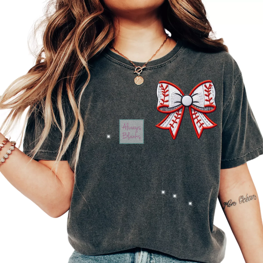 Baseball Bow DTF TRANSFER or UV DTF STICKER