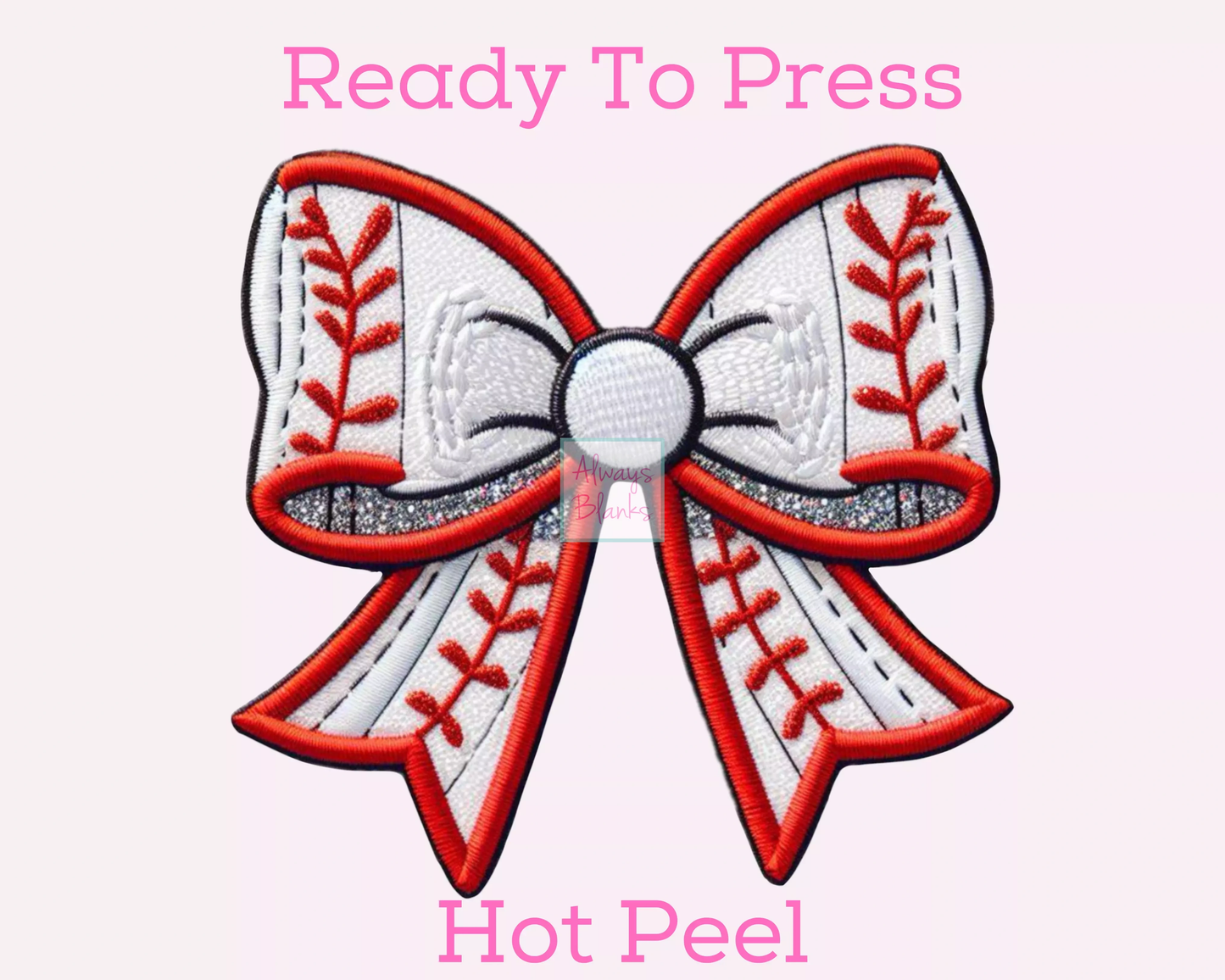Baseball Bow DTF TRANSFER or UV DTF STICKER
