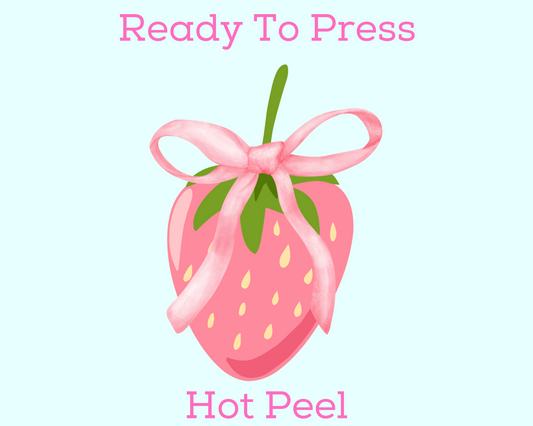 Coquette Bow & Strawberry Trendy DTF TRANSFER or UV DTF STICKER DECAL