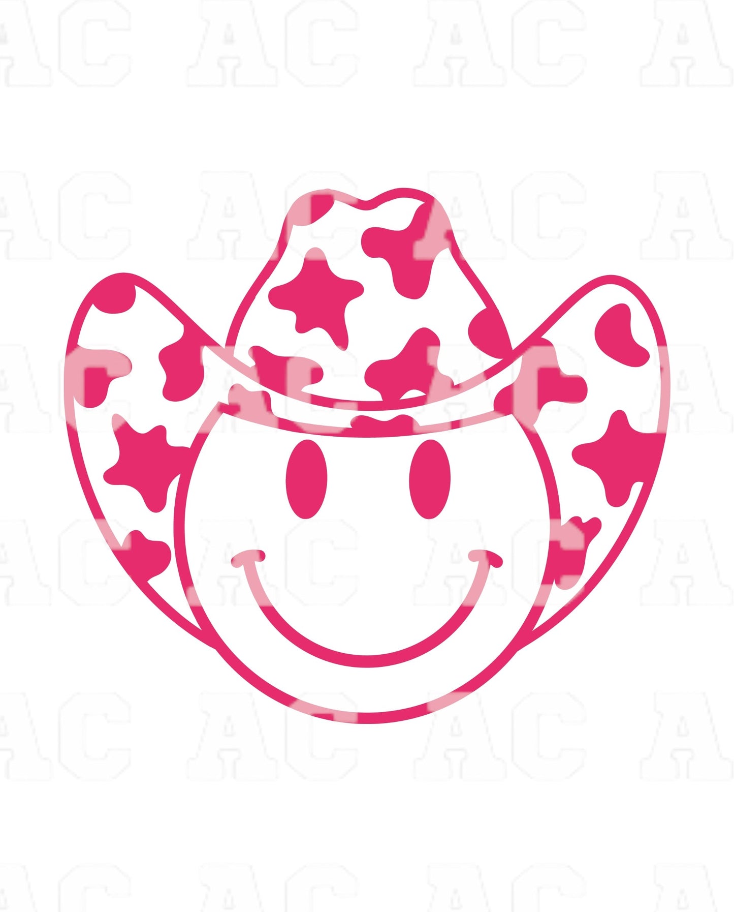 Cowboy Smile Pink DTF TRANSFER or UV DTF STICKER