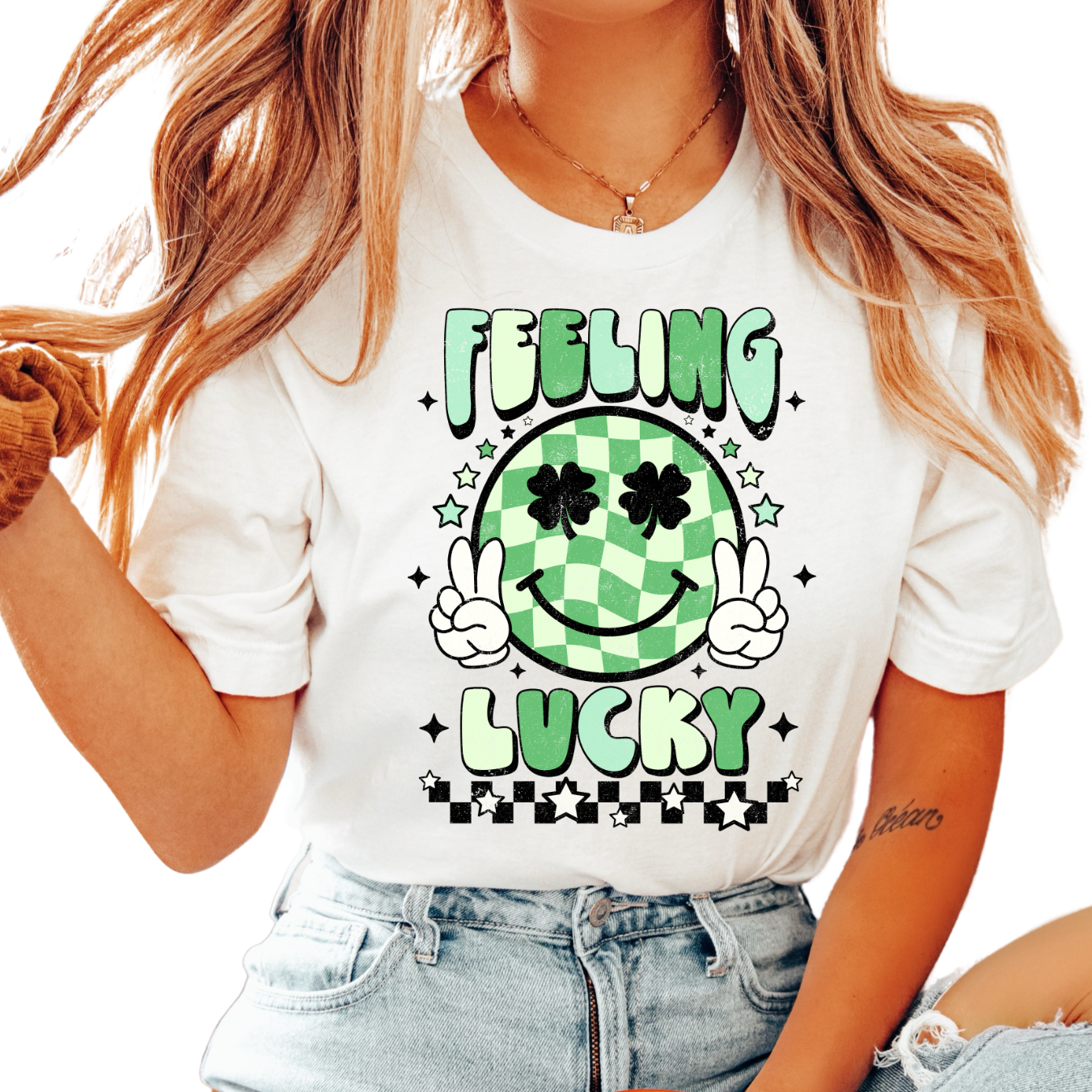 Feeling Lucky (Distressed) St. Patrick's Day DTF TRANSFER or UV DTF STICKER