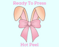 Coquette Bow Bunny Ears Easter DTF TRANSFER