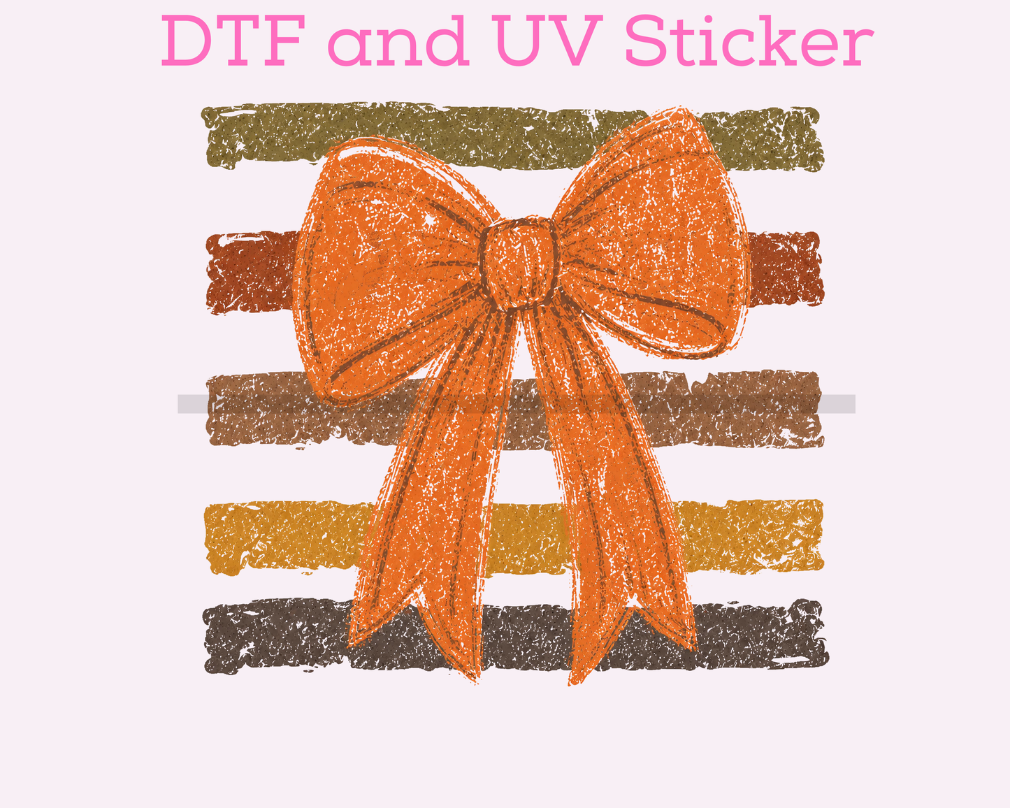 Fall Bow with Stripes DTF TRANSFER