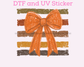 Fall Bow with Stripes DTF TRANSFER