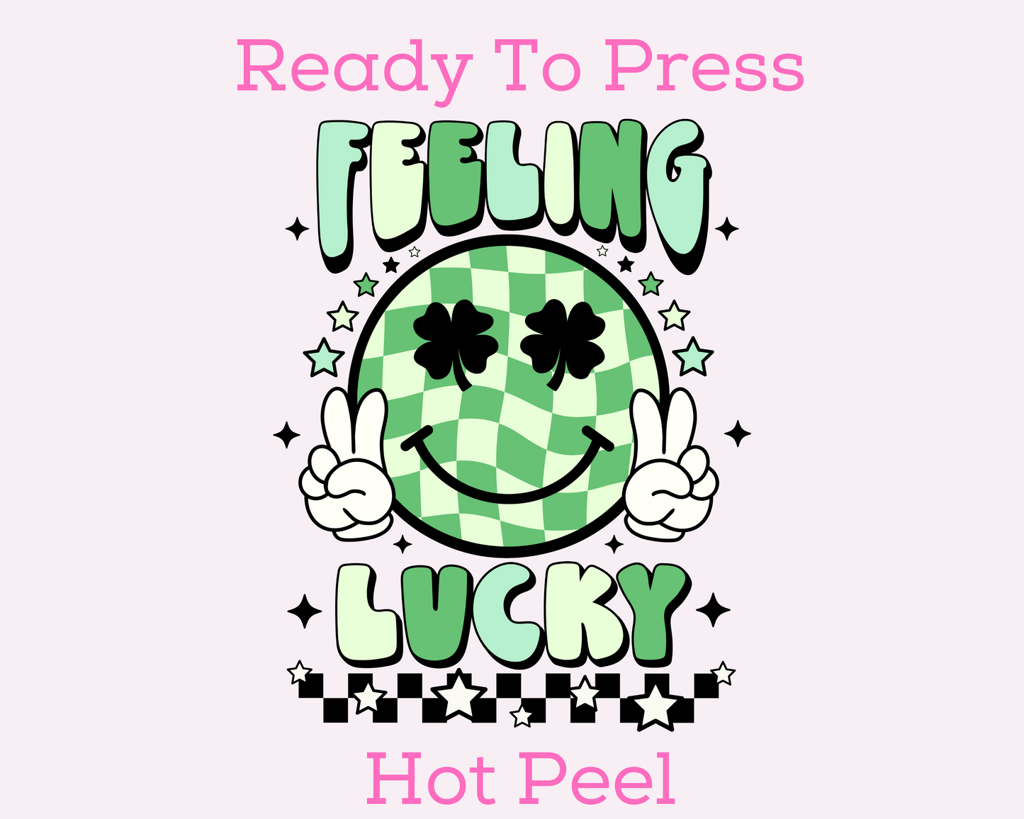 Feeling Lucky (Checkered) St. Patrick's Day DTF TRANSFER or UV DTF STICKER DECAL
