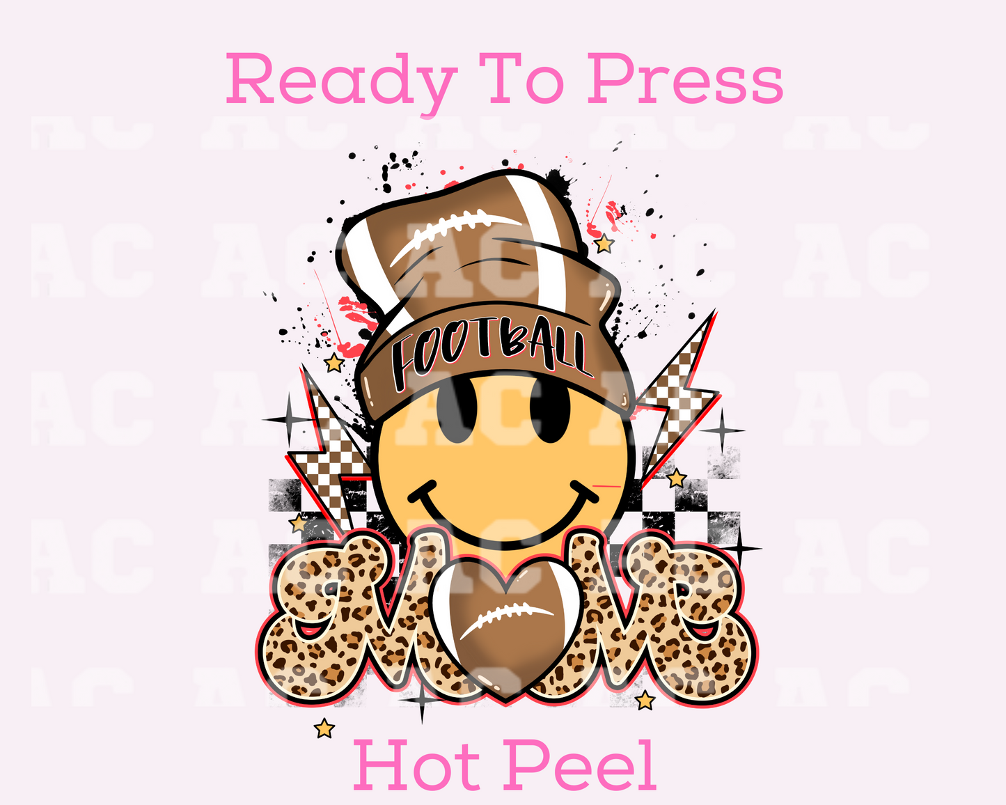 Football Mom Beanie DTF TRANSFER or UV DTF STICKER DECAL