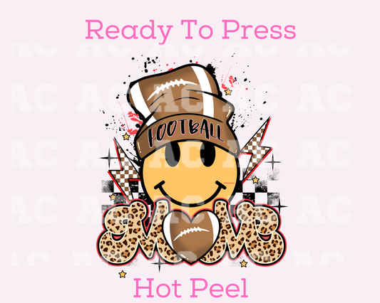 Football Mom Beanie DTF TRANSFER or UV DTF STICKER DECAL