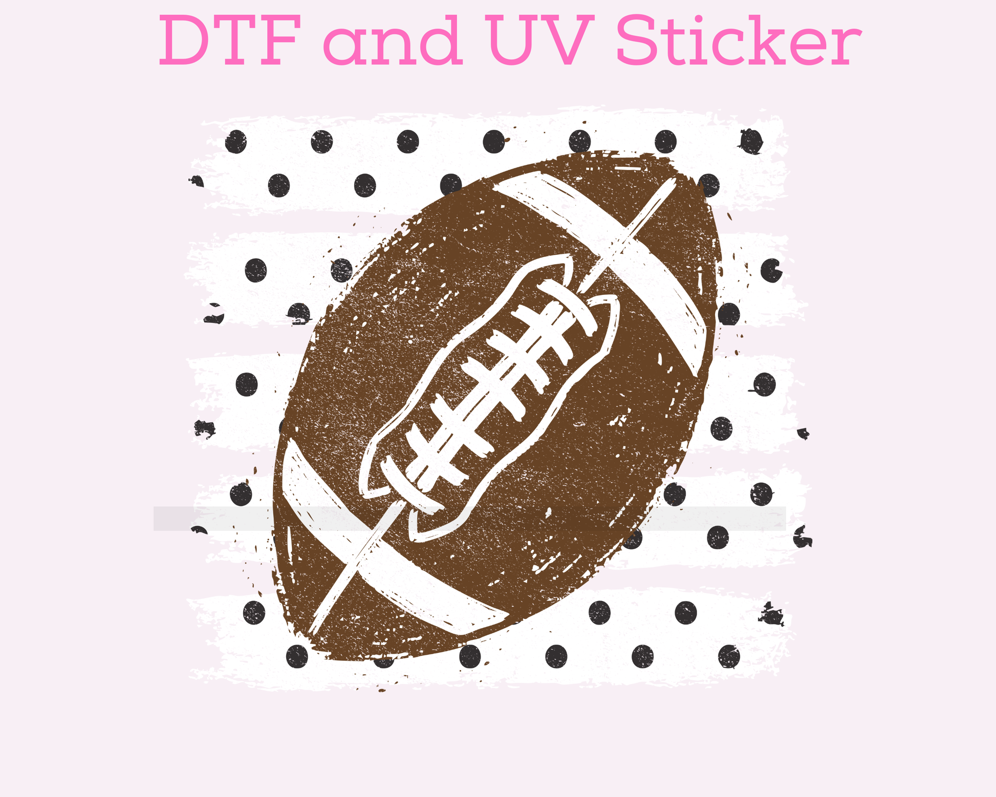 Polka Dot Stripes with Football DTF Transfer